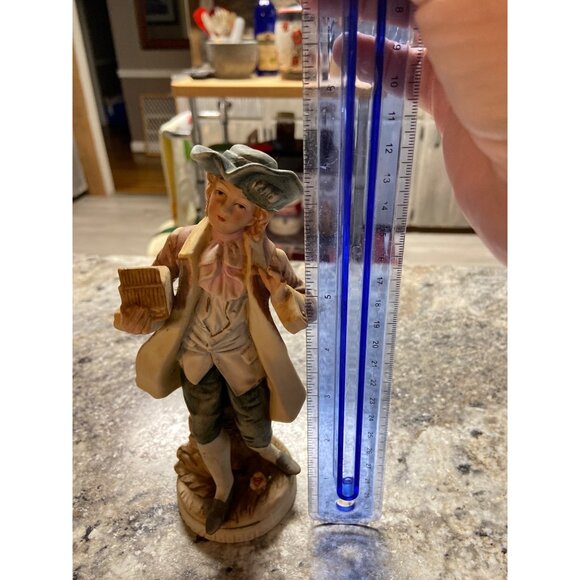 Vintage Arnart Creation Figurine Boy Books Rococo Colonial Porcelain Hand Paint - Picture 6 of 6